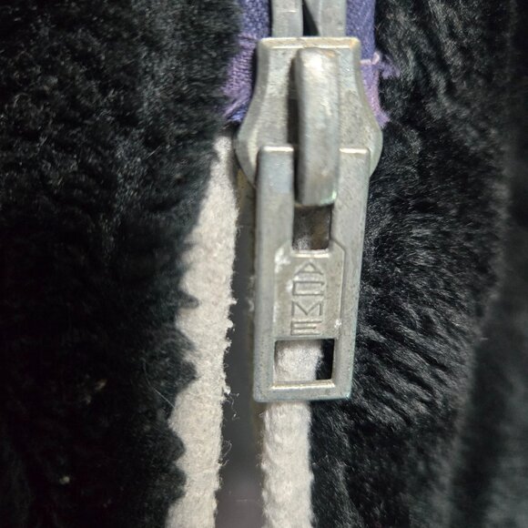 Vintage 80s Faux Fur Coat Black Zebra Print Size L Oversized Gender Neutral - Picture 6 of 16